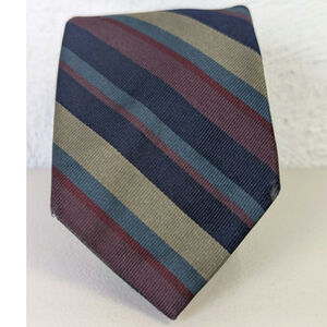 Vtg Britches of Georgetown Neck Tie Striped Silk Dark Academia Grampa Muted Work